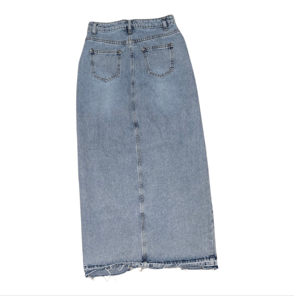 White Fox Boutique Denim Maxi Skirt XS - Picture 4 of 5